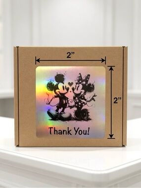 Mickey & Minnie Mouse Thank You Stickers 2”x2”-100ct. New